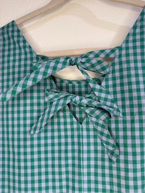 J.Crew Green Gingham Peplum Tank Top | XL